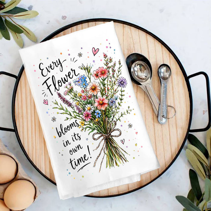 Every Flowers Blooms its own Way Tea Towel