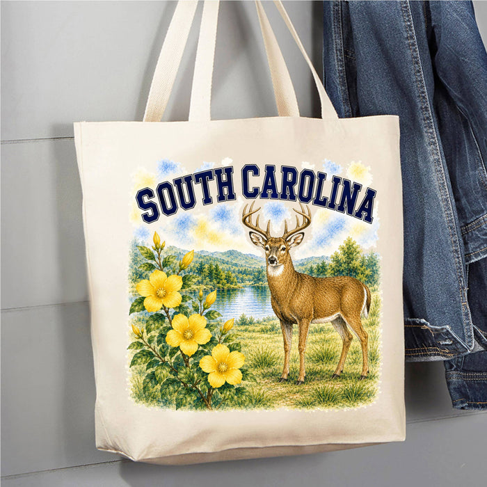South Carolina State Bird and Animal Canvas Tote Bag