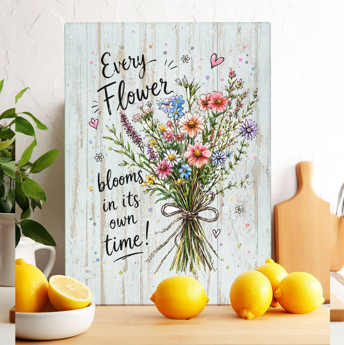 Every Flowers Blooms its own Way Glass Cutting Board