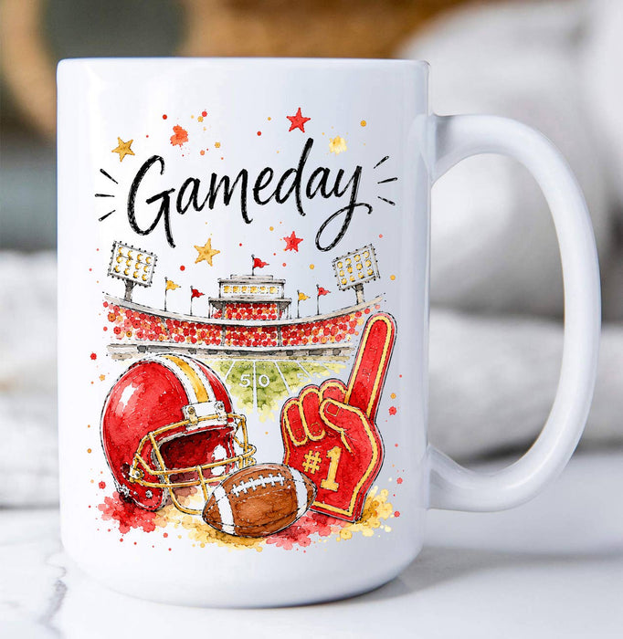 Gameday Football Gold & Red Coffee Mug