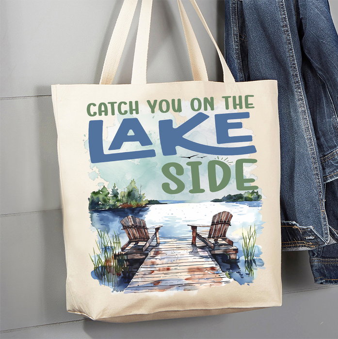 Catch you on the Lake Side Canvas Tote Bag