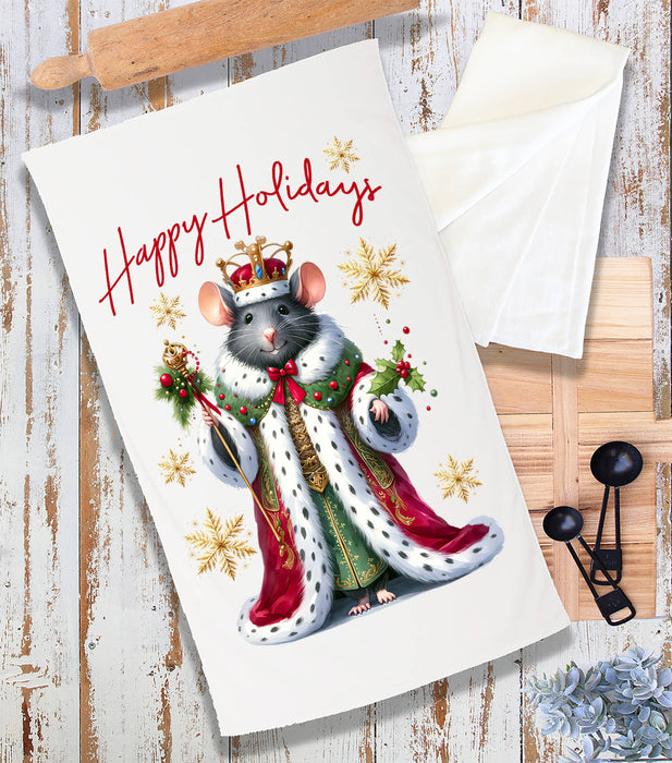 Christmas Mouse Happy Holidays Terry Towel