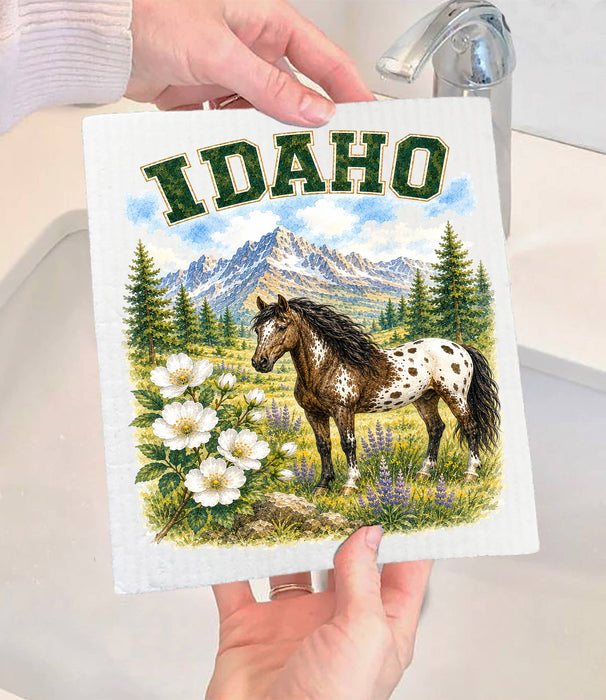 Idaho State Bird and Animal Swedish Dishcloth