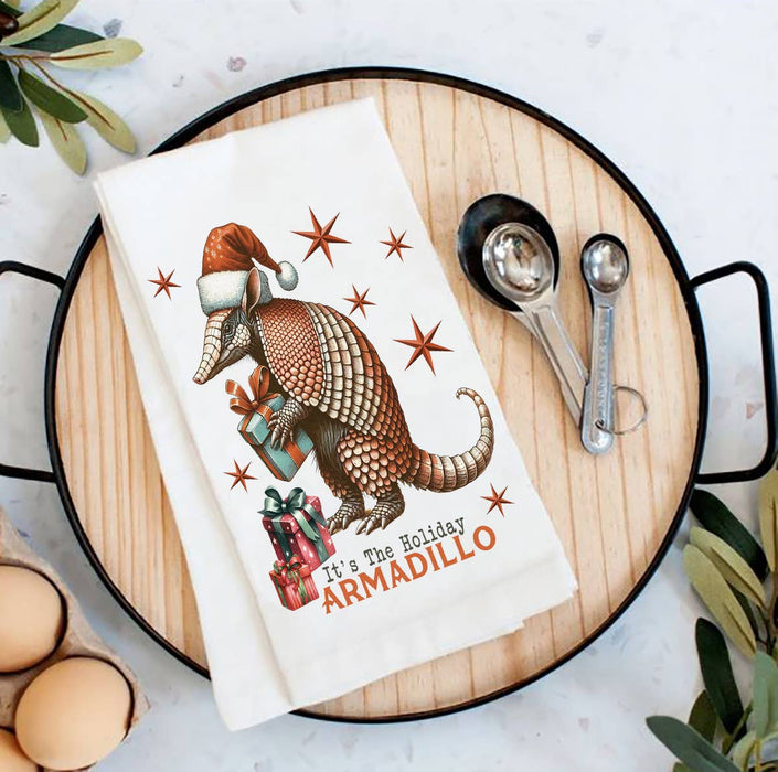It's the Christmas Armadillo Tea Towel