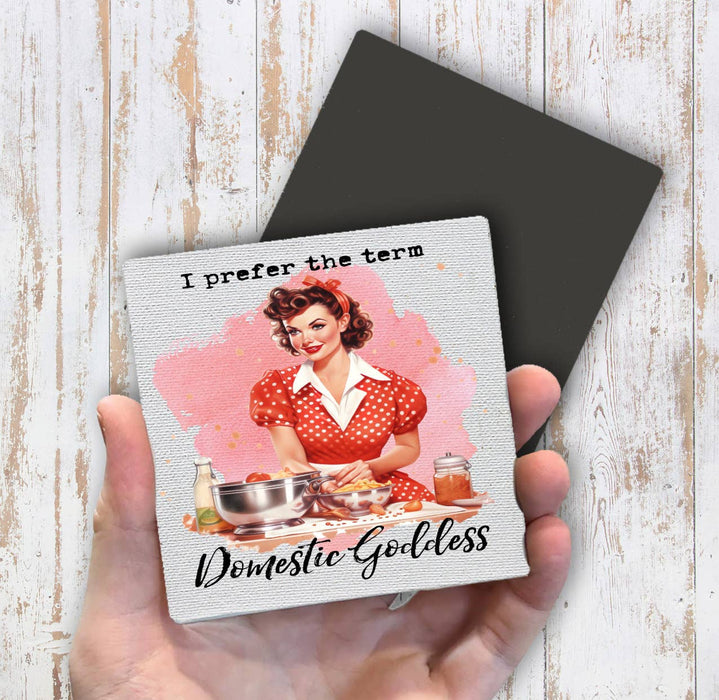 Domestic Goddess Retro Housewife Magnet Fridge