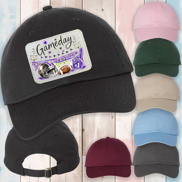 Gameday Football Black & Purple Basbeall Hat