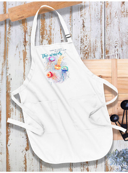 Jellyfish Go with the Waves Ocean Apron