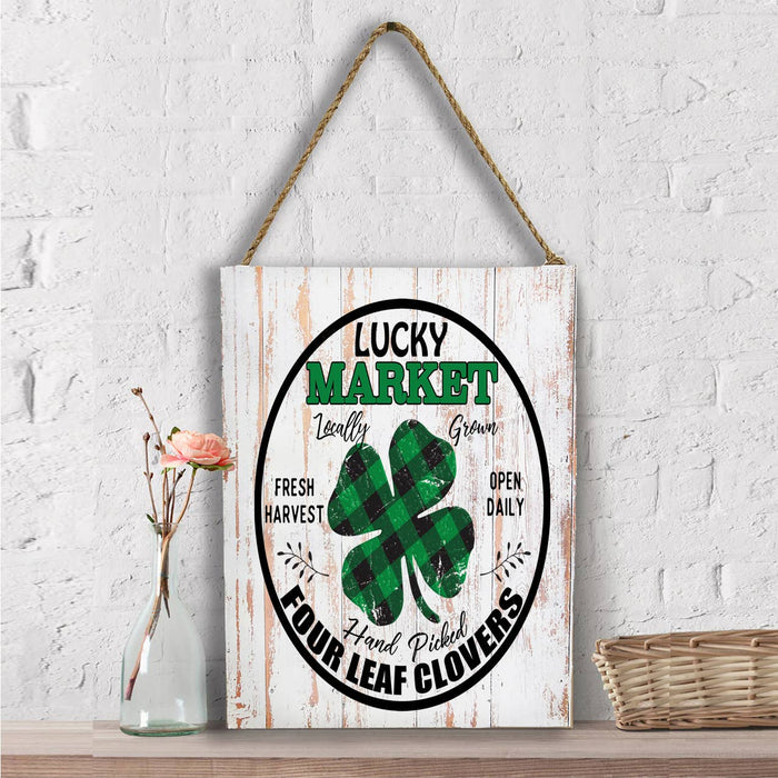 St Patricks Day Lucky Market  Wall Decor