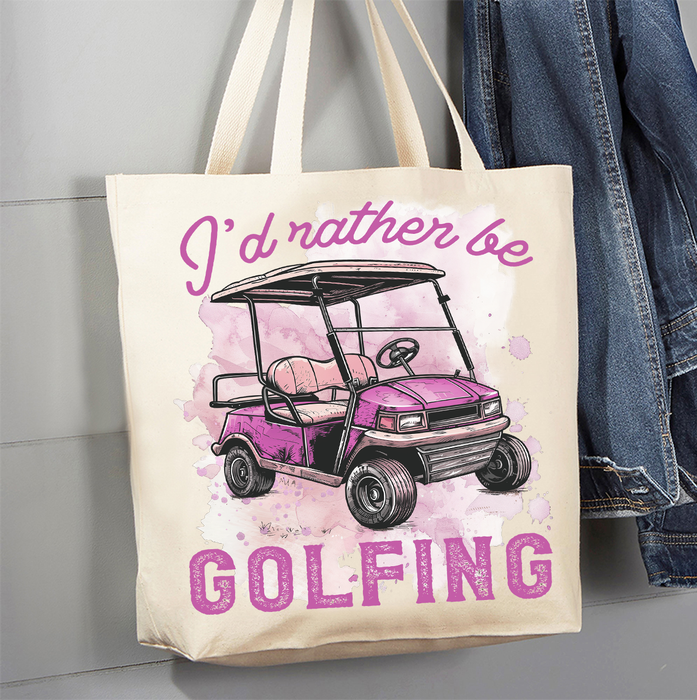 I'd Rather be Golfing PinkCanvas Tote Bag