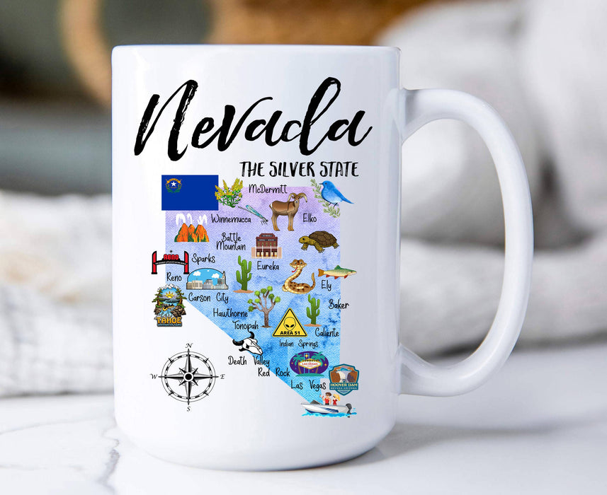 Nevada State Map Souvenir  Coffee Mug