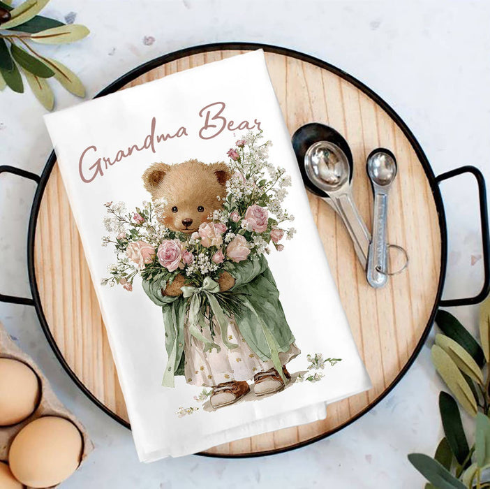 Mother's Day Grandma Bear Tea Towel