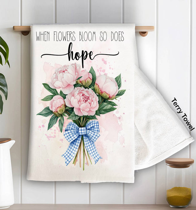 When Flowers Bloom so does Hope Kitchen Terry Towel