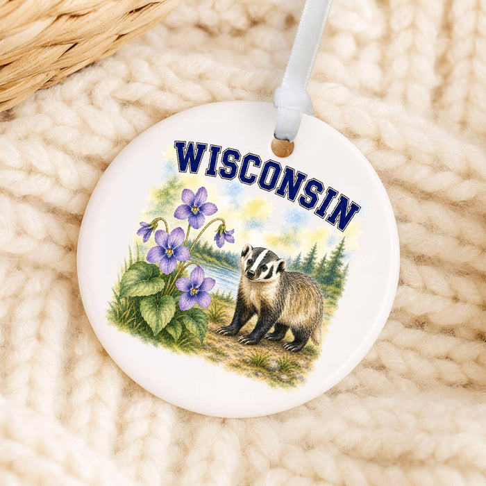 Wisconsin State Bird and Animal Ornament