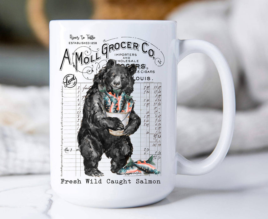 River to Table Bear and Salmon  Coffee Mugs