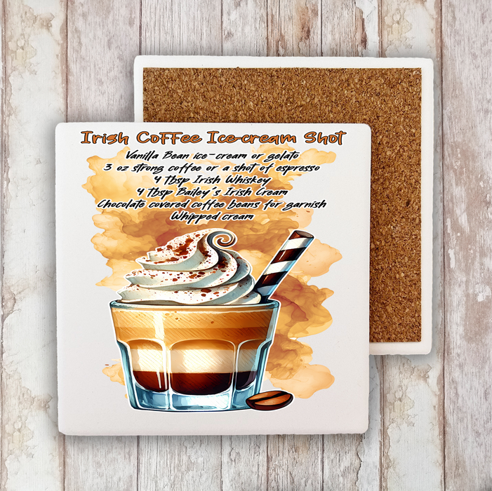 Summer Cocktail Irish Coffe Ice Cream Stone Coaster