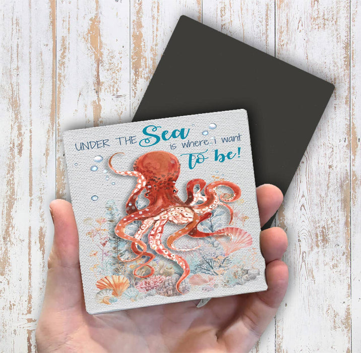Under the Sea Octopus Coastal Magnet Fridge