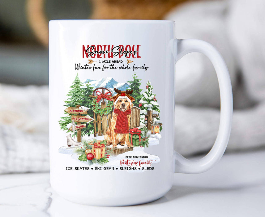 Christmas North Pole Slopes Dog Lover Coffee Mug
