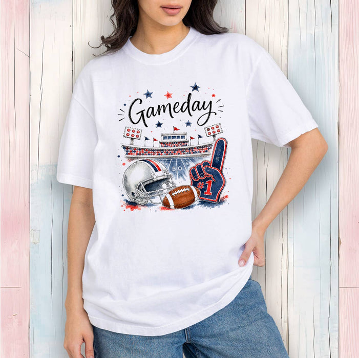 Gameday Football Navy Blue & Red T-Shirt