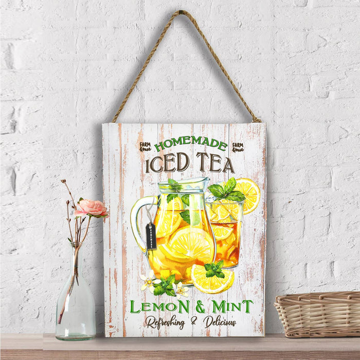 Home Made Ice Tea and Mint  Wall Decor