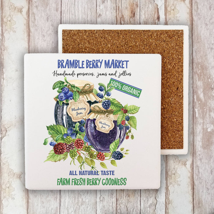 Blueberry Market 100% Organic  Stone Coaster