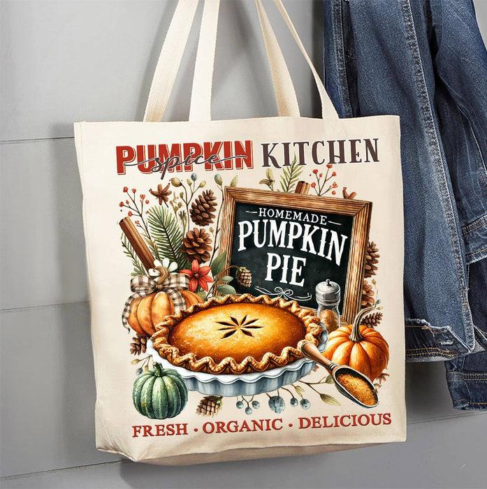 Fall Autumn Pumpkin Pie  Canvas Tote Bag