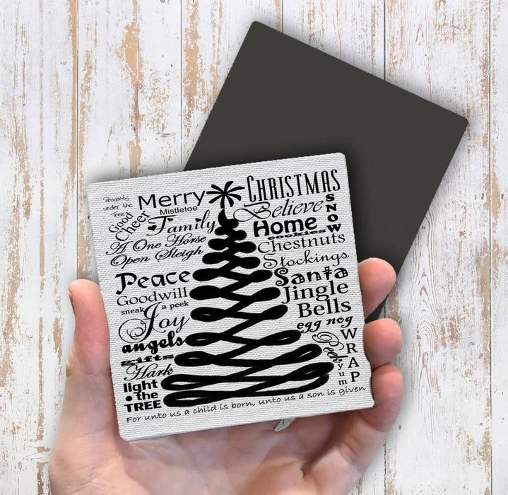 Merry Christmas Family Home Believe Tree, Magnet Fridge