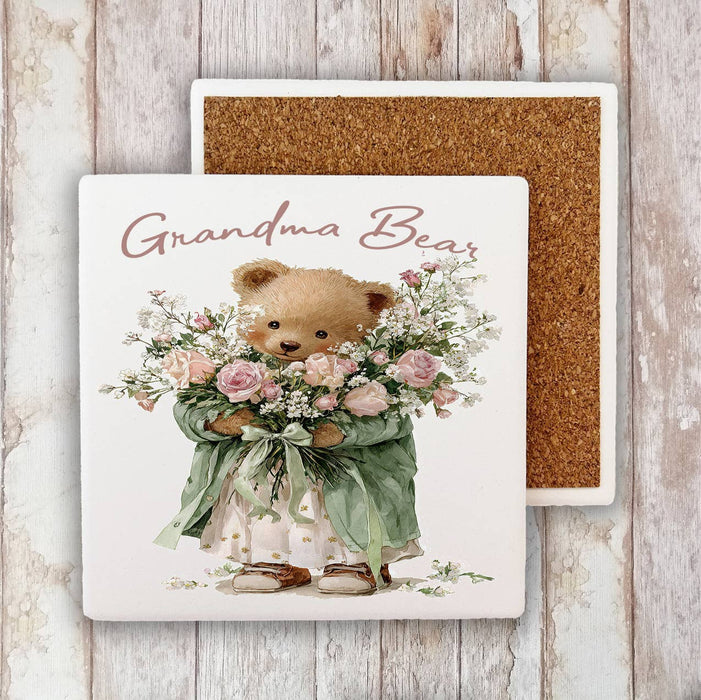 Mother's Day Grandma Bear Stone Coaster