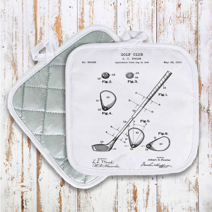 Vintage Golf Club Pot Holder Oven Mitt