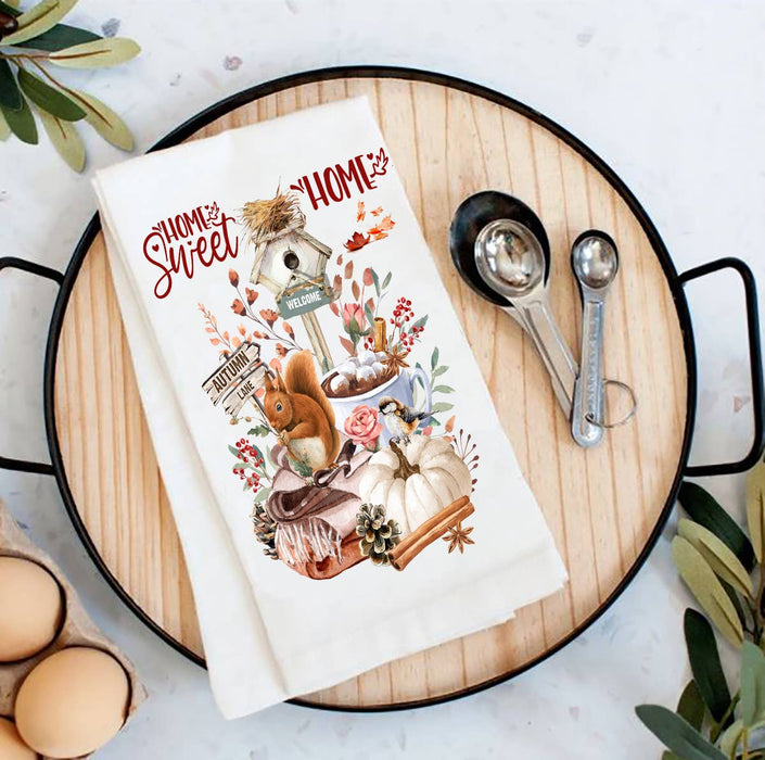 Autumn Fall Home Sweet Home Tea Towel