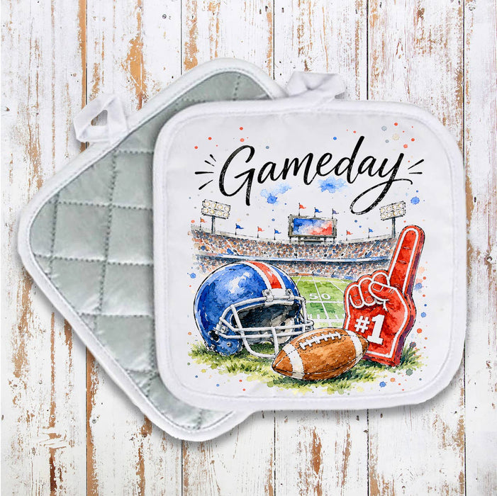 Gameday Football Royal Blue & Red Pot Holder