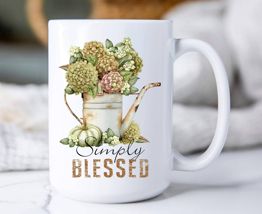 Fall Autumn Simply Blessed Coffee Mugs