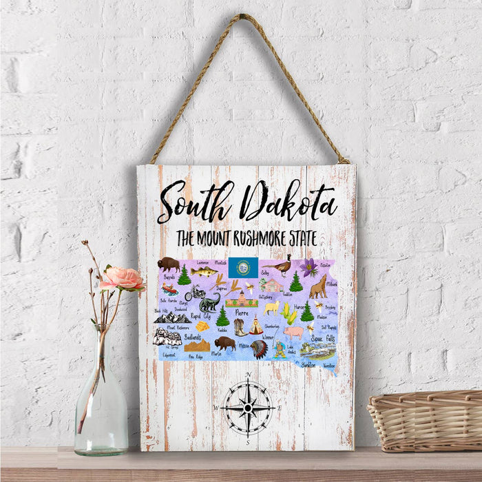 South Dakota State Map Souvenir Wall Decor