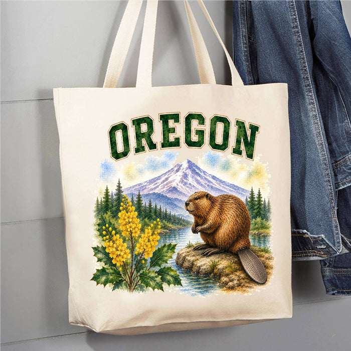 Oregon State Bird and Animal Canvas Tote Bag