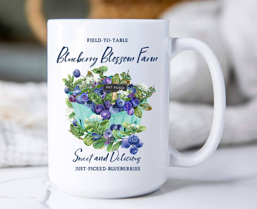 Blueberry Country Farm Fruit  Coffee Mugs