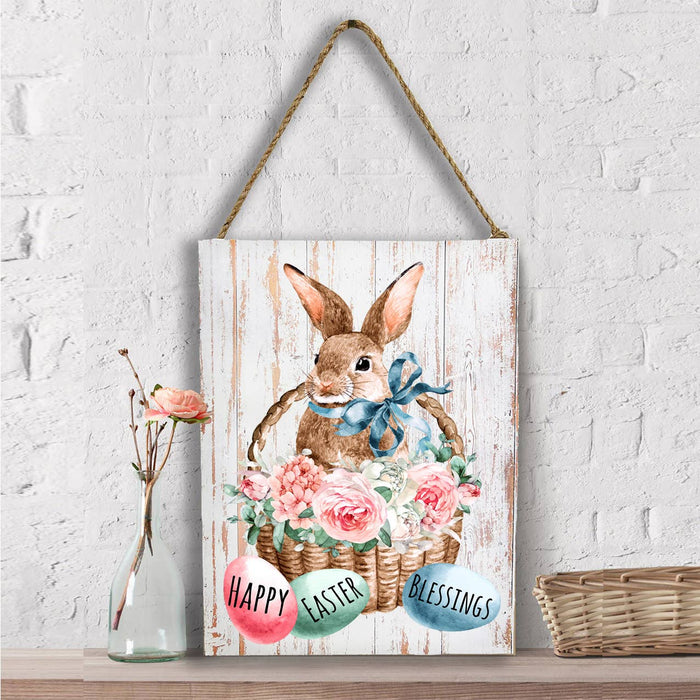 Happy Easter Blessing Bunny Wall Decor