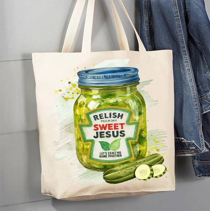 Relish Sweet Jesus Spiritual Canvas Tote Bag
