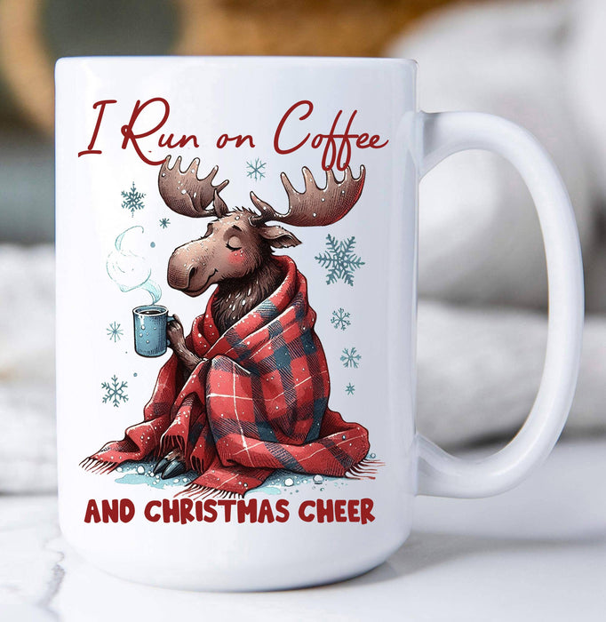Christmas Moose Run on Coffee Coffee Mug
