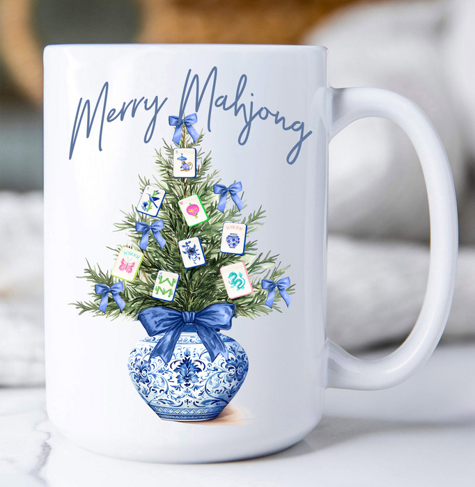 Merry Mahjong Christmas tree Coffee Mug