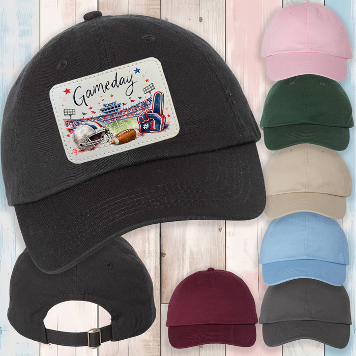 Gameday Football Navy Blue & Red Basbeall Hat