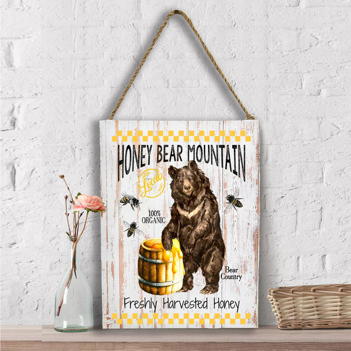 Honey Black Bear Mountain  Wall Decor