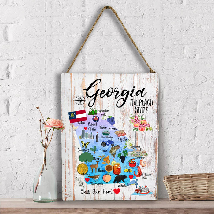 Georgia State Map Souvenir Wall Decor