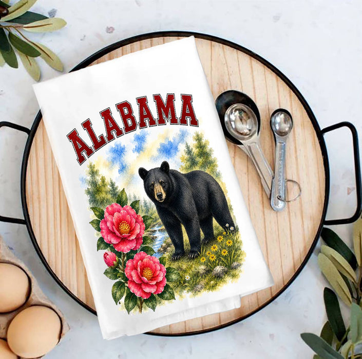 Alabama State Bird and Animal Tea Towel
