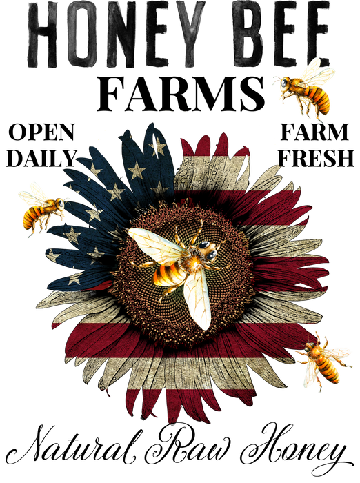 Honey Bee Patriotic Sunflower