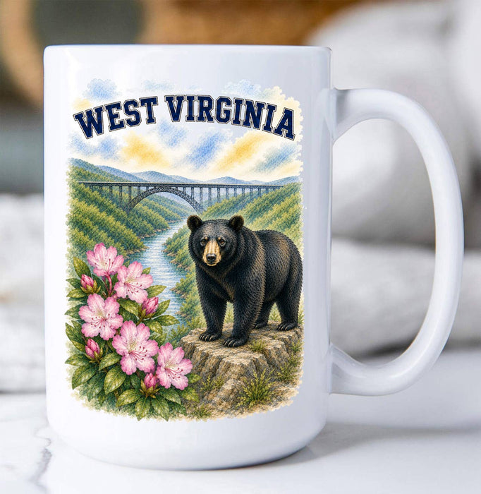 West Virginia State Bird and Animal Coffee Mug