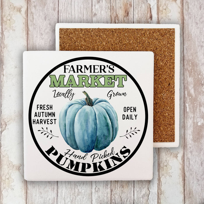 Farmer's Market Pumpkins Autumn Fest, Stone Coaster