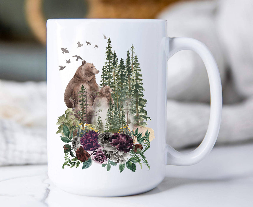 Bear Forest Mountains Wildlife Coffee Mugs