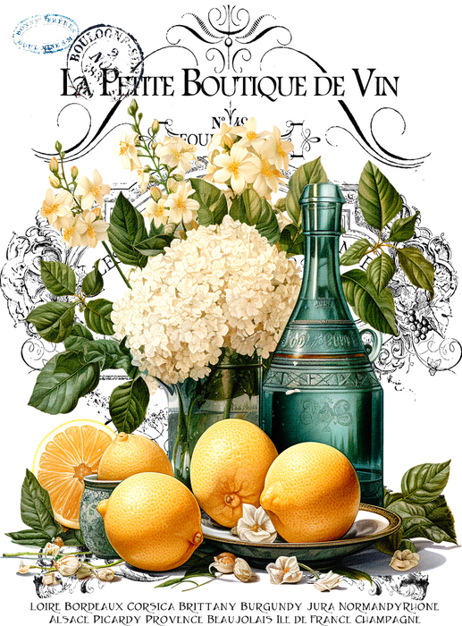 Vintage French Flower Lemons