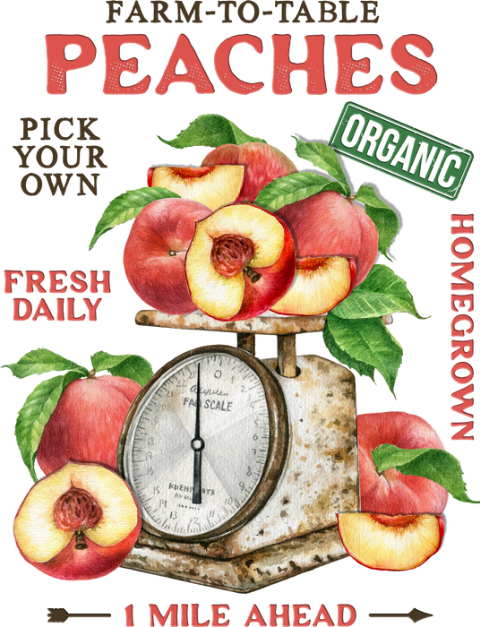 Modern Farmhouse Fresh Peaches