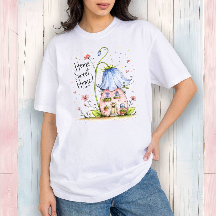 Home Sweet Home House Flowers T-Shirt