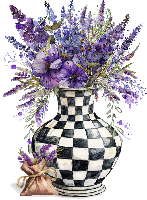 Checkered Vase Lavender